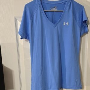 Under Armour Women's Light Blue V-Neck Tee